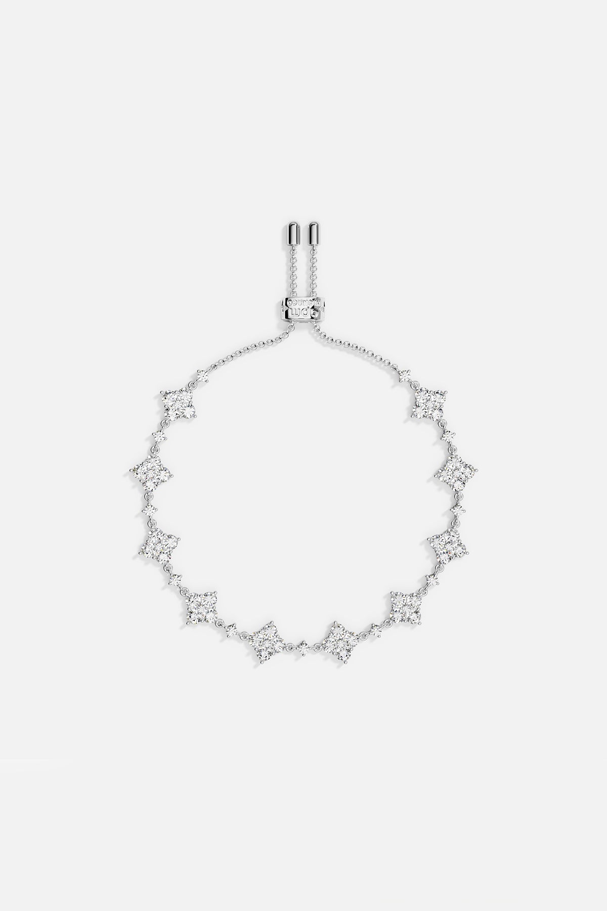 APM Bracelet, a delicate constellation of sparkle in luminous rhodium finish.