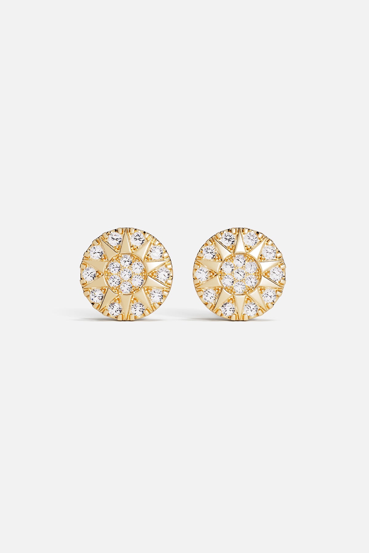 APM Earrings in golden color, a radiant sunburst shimmer for effortless charm.
