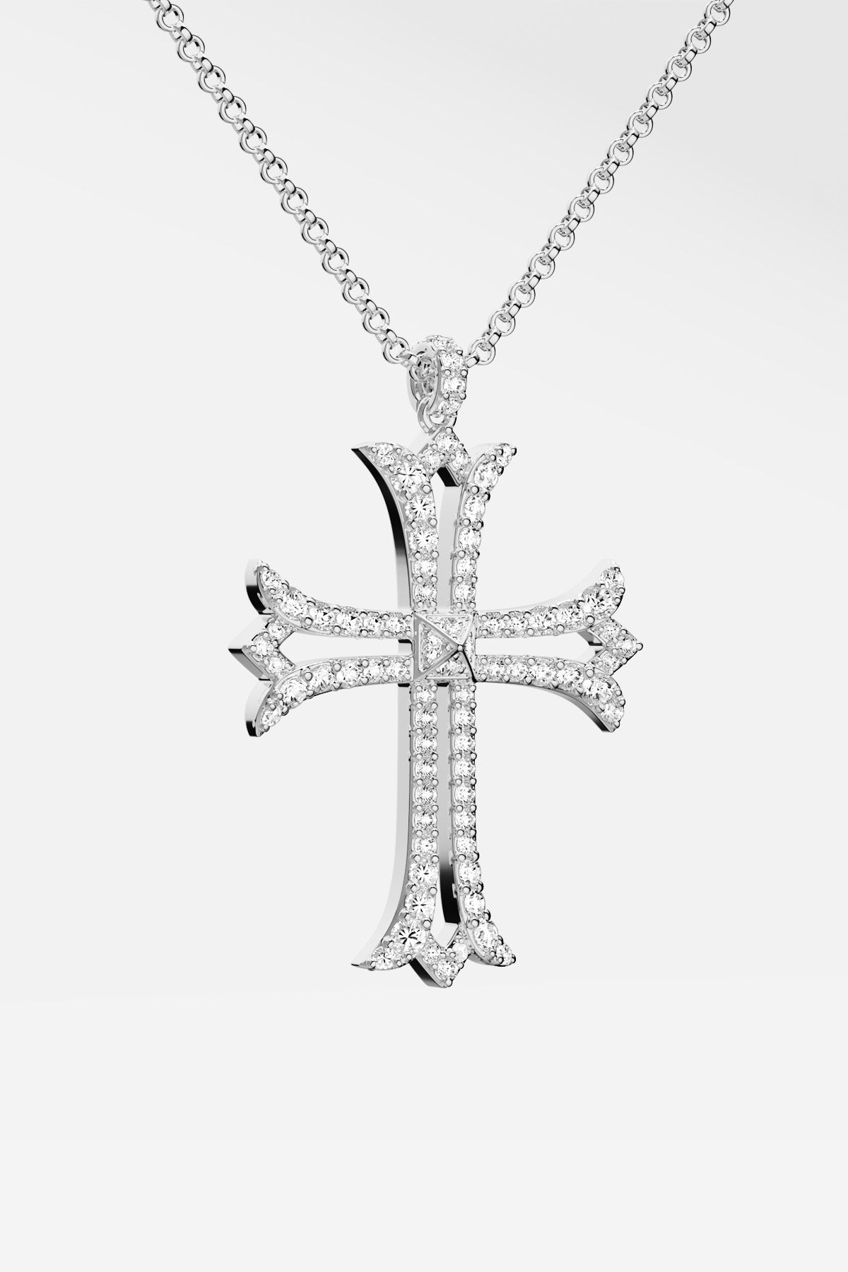 APM Cross Necklace, a shimmering emblem of quiet elegance and modern devotion.