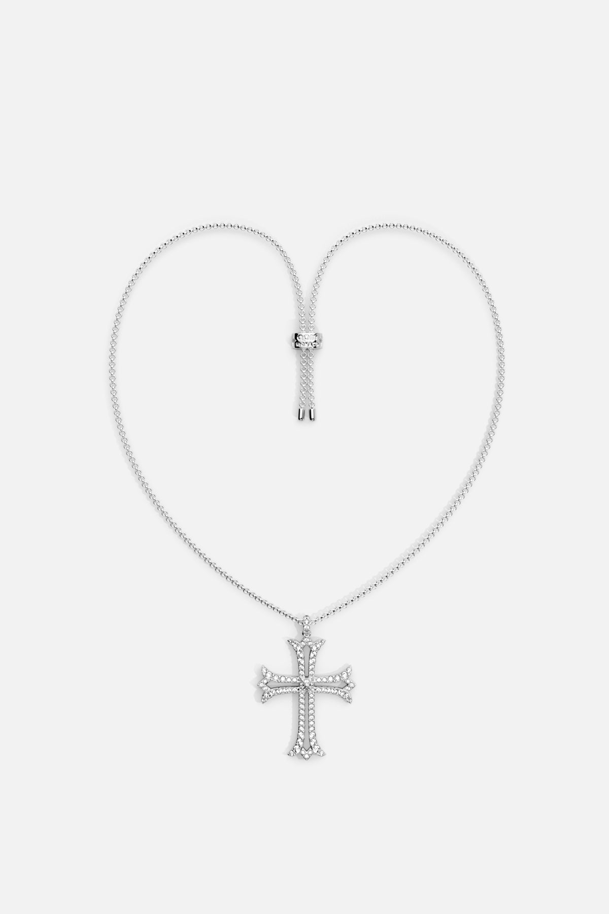 APM cross pendant necklace, a shimmering emblem of modern grace.