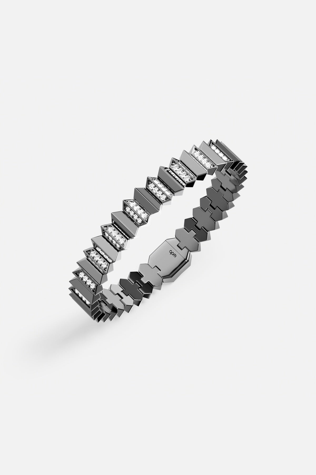 APM Bracelet in dark rhodium finish, sharp architectural edge with a modern pulse.