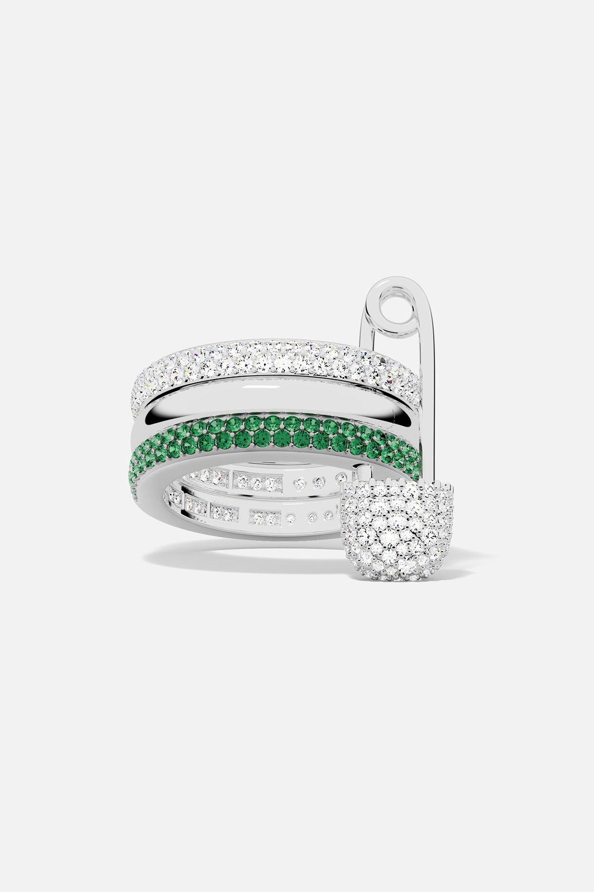 Love, Smile, Bonheur Safety Pin Ring APM Monaco