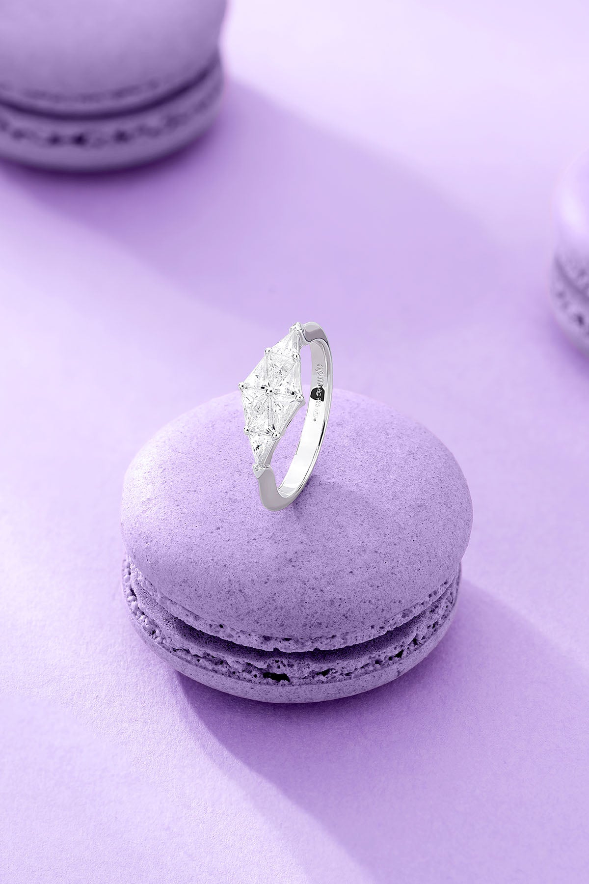 Art Deco Ring on a purple background