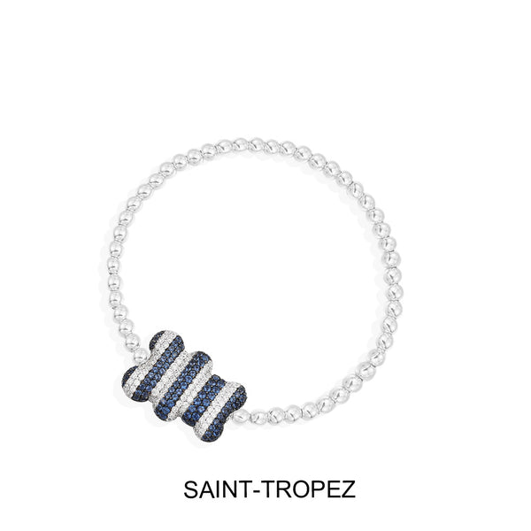 APM Monaco Saint-Tropez Yummy Bear Bracelet with Beads in Silver