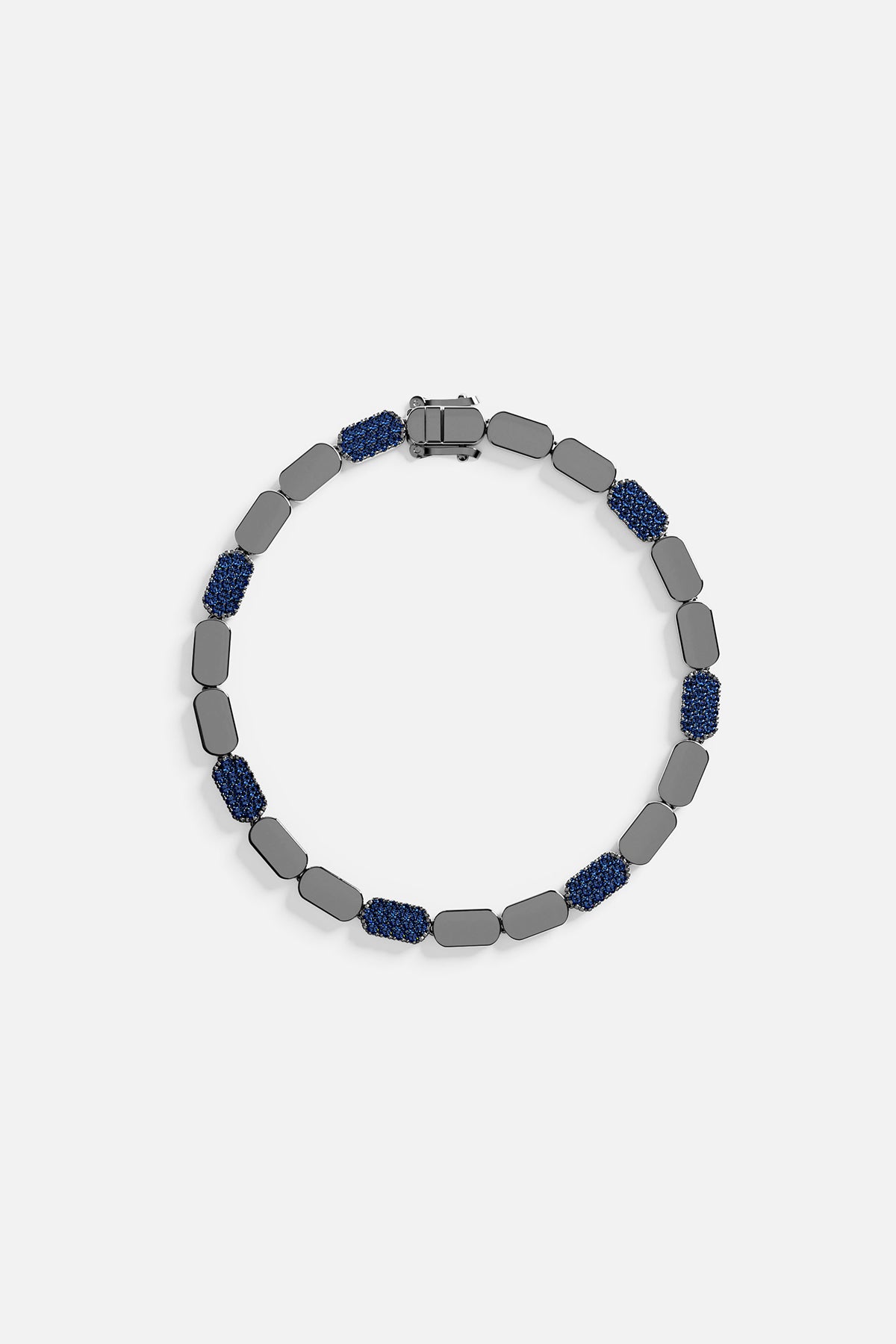 Bracelet with blue stones on a white background