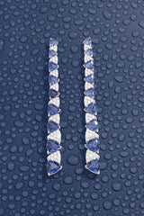 White & Blue Triangle Drop Earrings