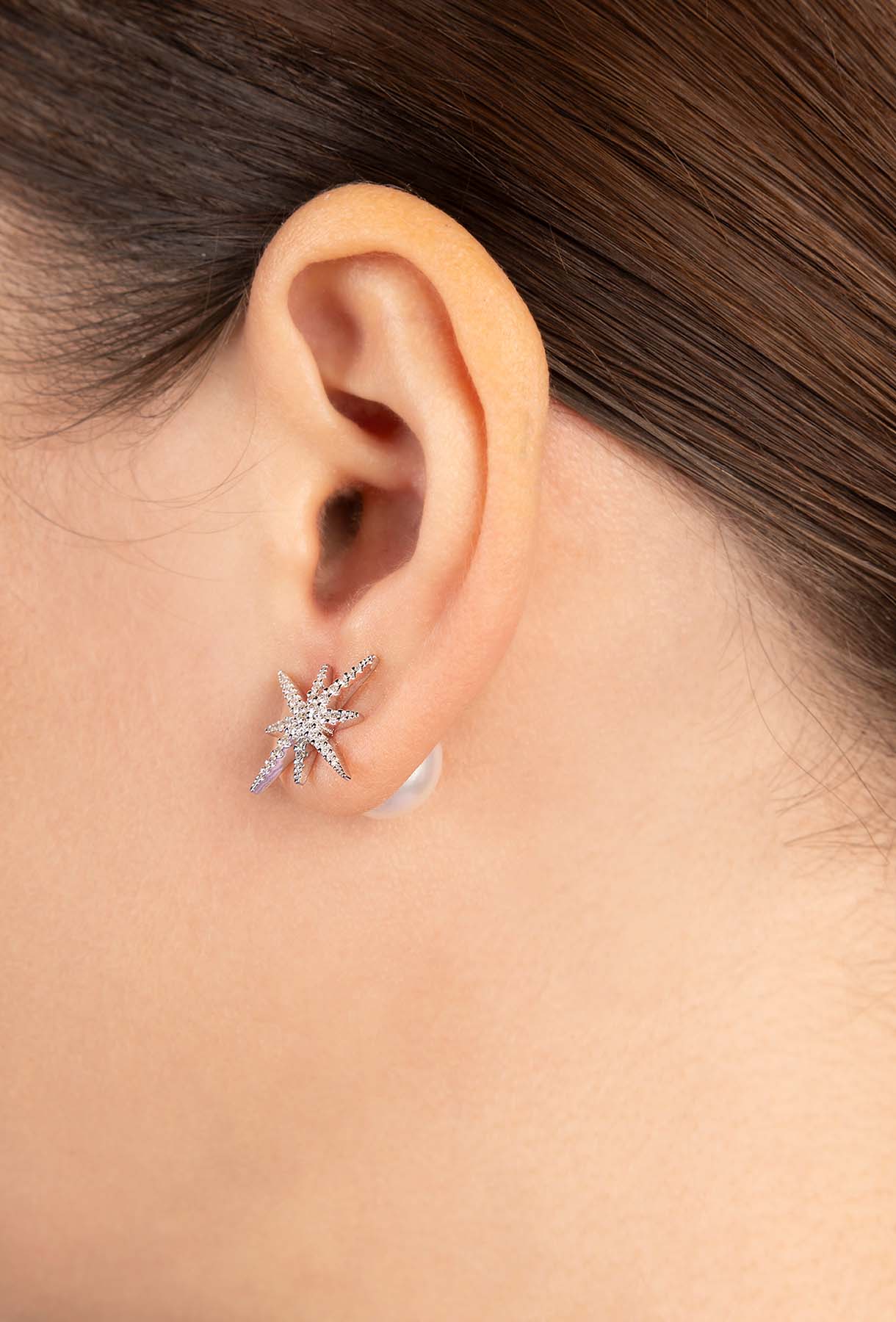 Météorites Silver Stud Earrings with Pearl - APM Monaco