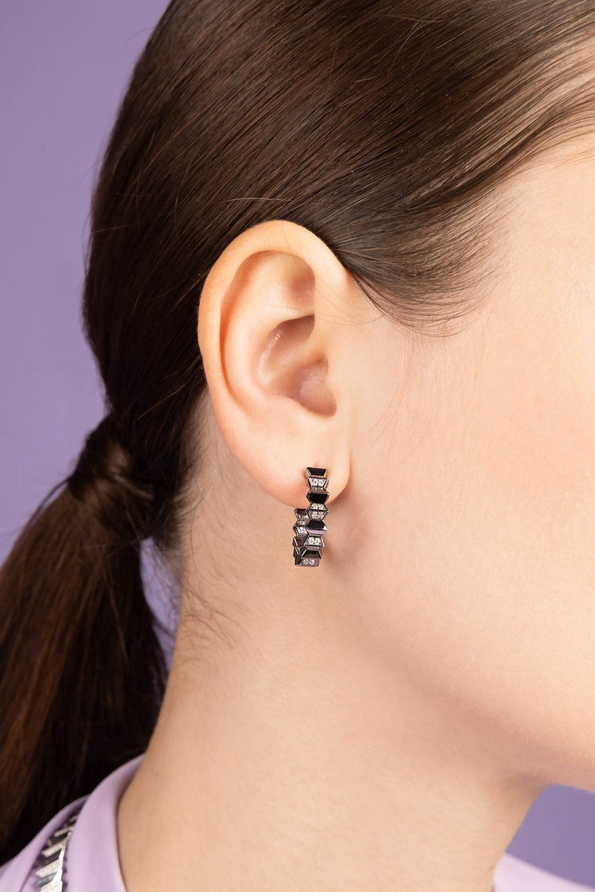 APM MONACO up and down hoop earrings