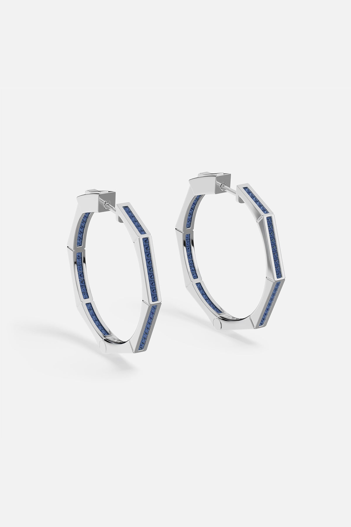Blue Geometric Hoop Earrings - APM Monaco