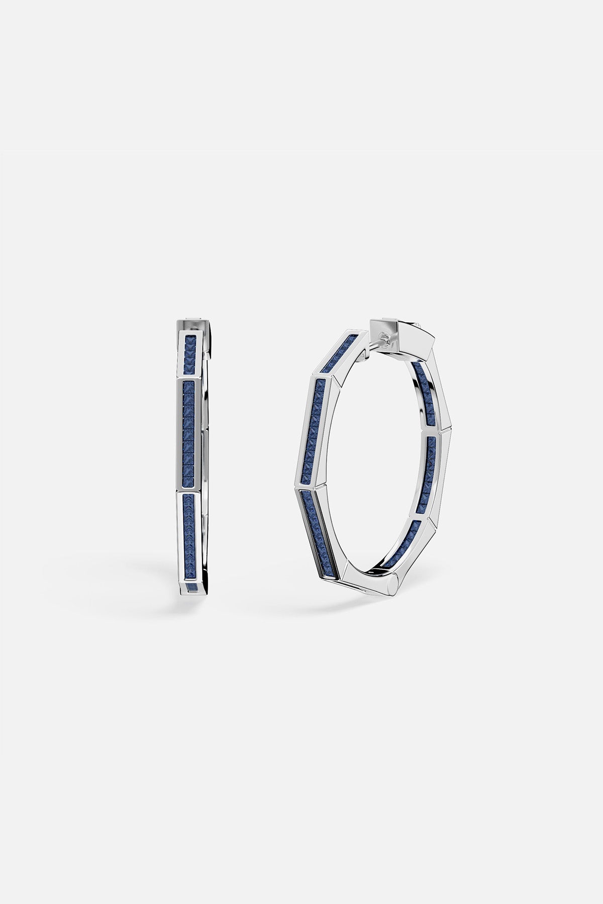 Blue Geometric Hoop Earrings - APM Monaco