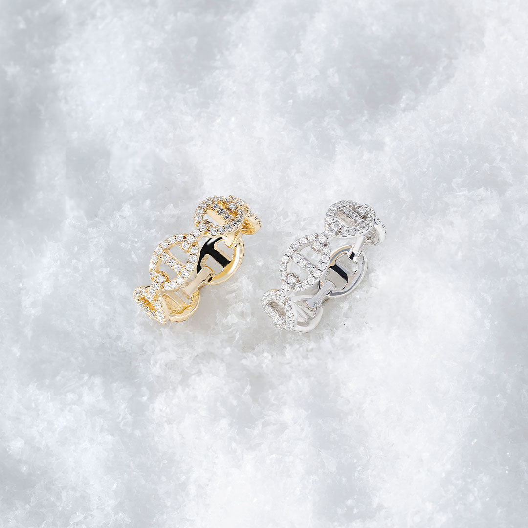 Two yellow gold and silver rings from APM MONACO yacht club collection
