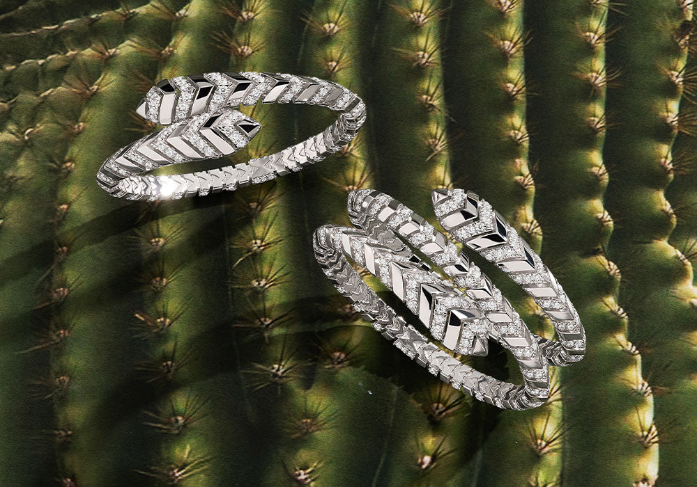 APM Monaco Automne KAA Bangles on a cactus background