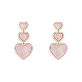 Pink Nacre Heart Earrings