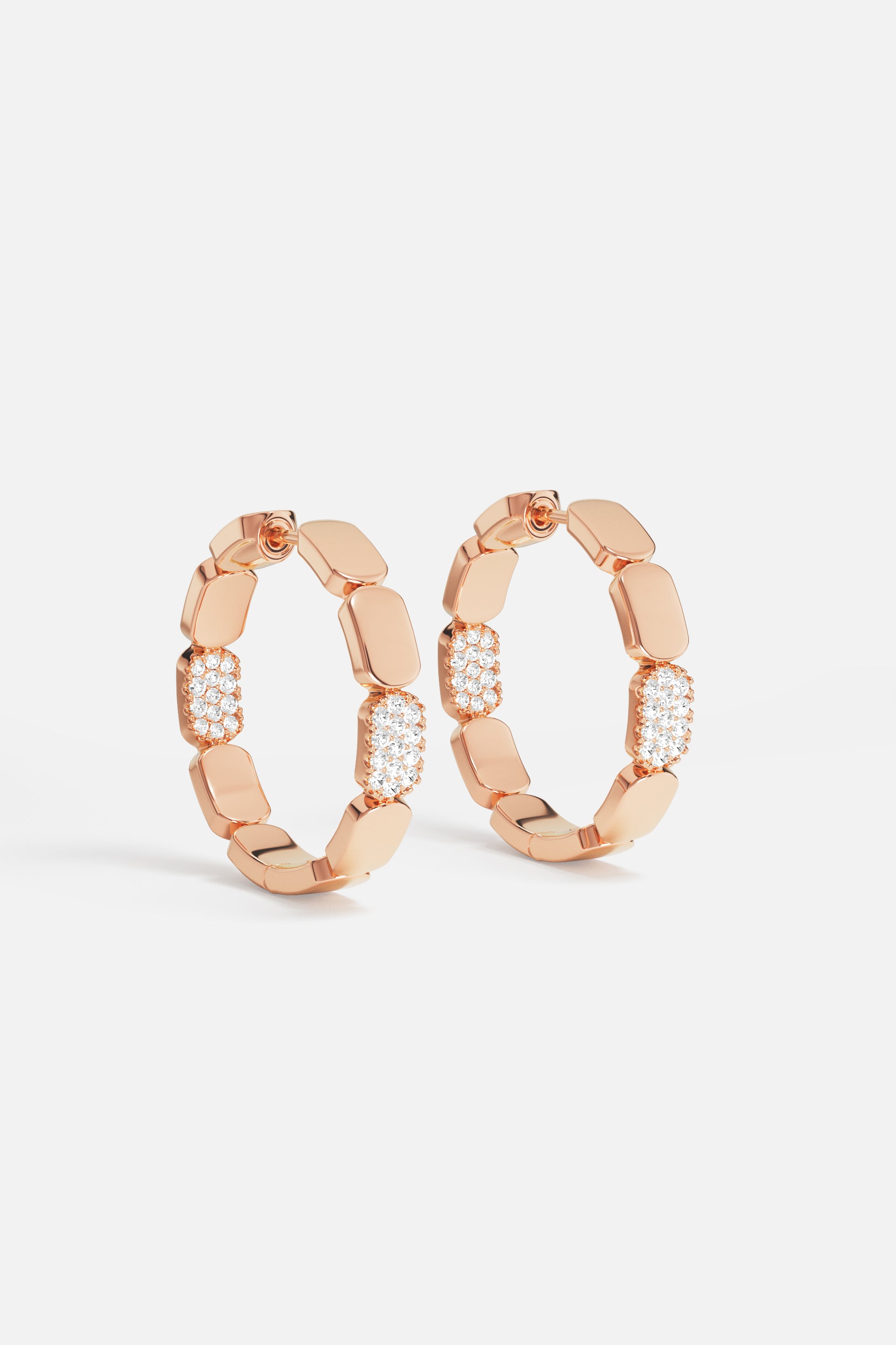 Dainty Rose Gold Hoop Earrings with Cubic Zirconia APM Monaco