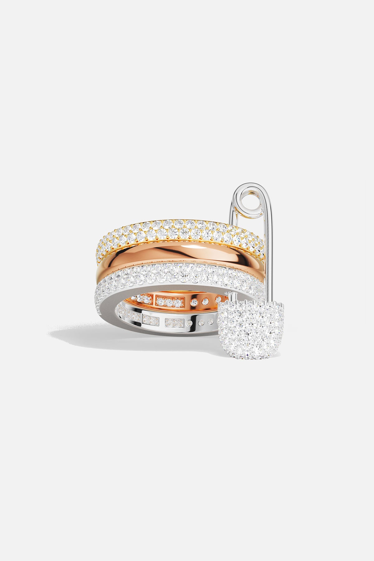 APM MONACO Love smile bonheur yellow gold ring on a white background