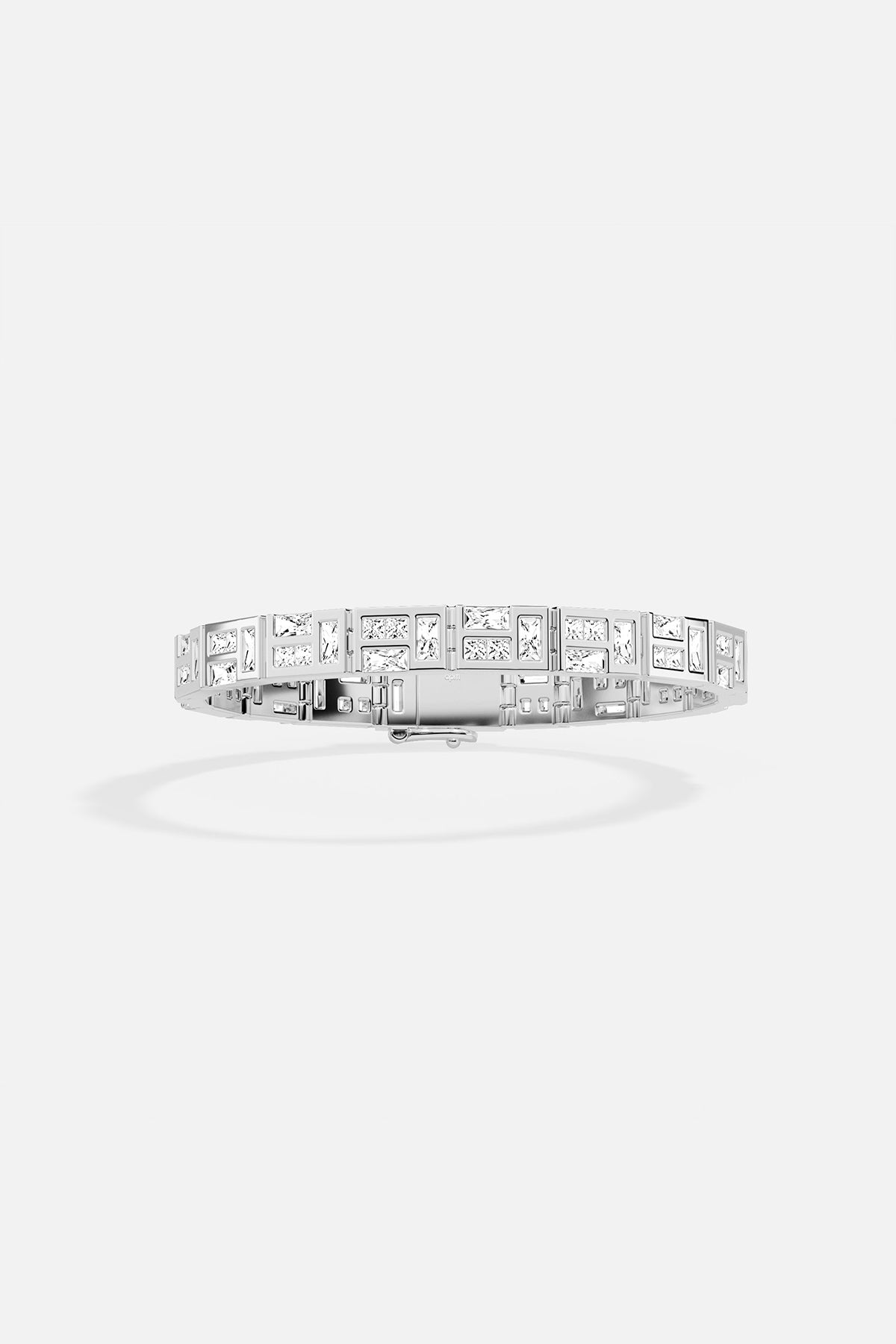 APM MONACO labyrinth bracelet in silver tone on a white background