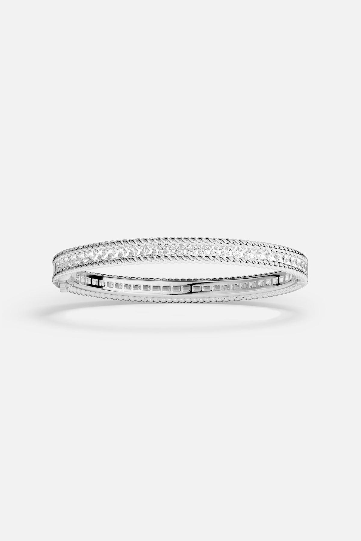 Silver bracelet on a white background