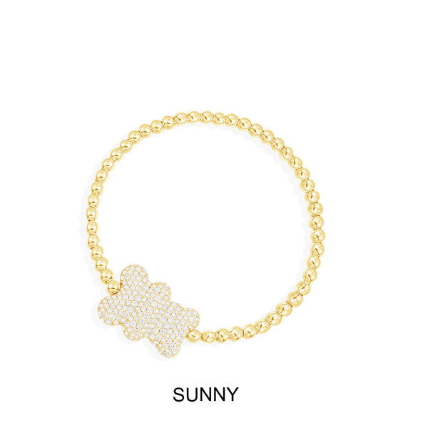 APM Monaco Sunny Yummy Bear Bracelet with Beads in Yellow Gold