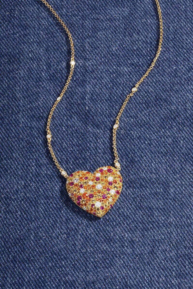 Multicolor Heart Adjustable Necklace