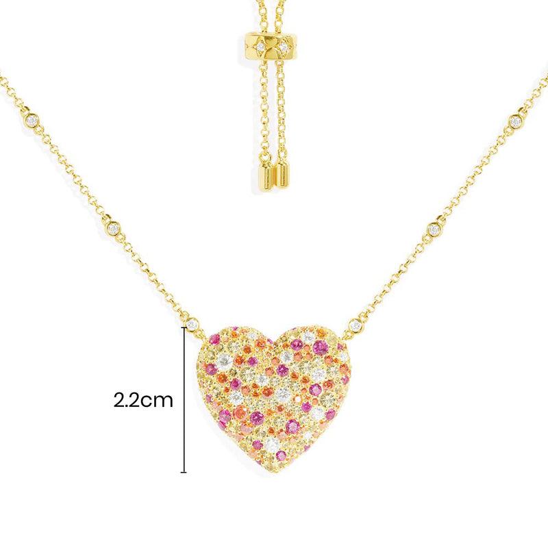 Multicolor Heart Adjustable Necklace