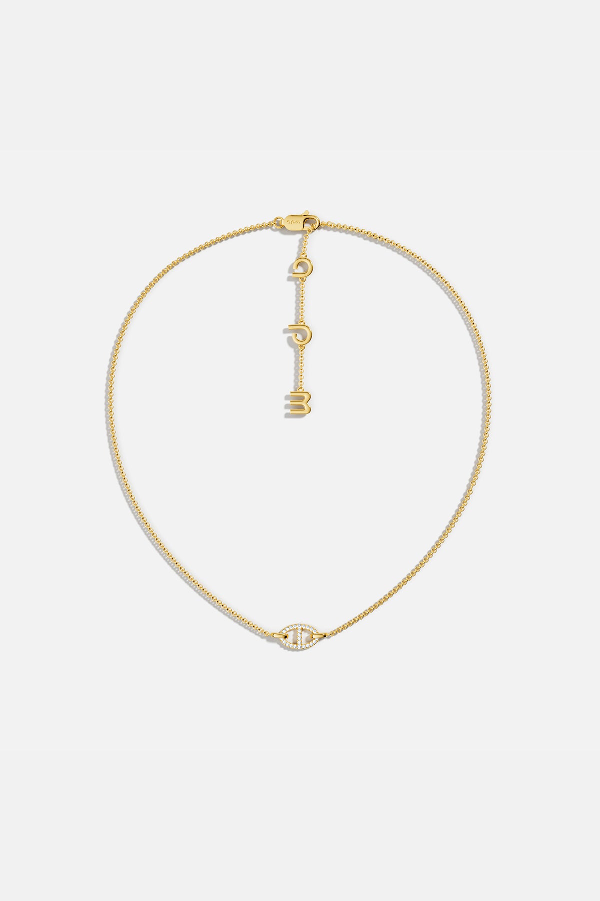 APM Monaco yellow gold necklaces with unique pendant on a white background