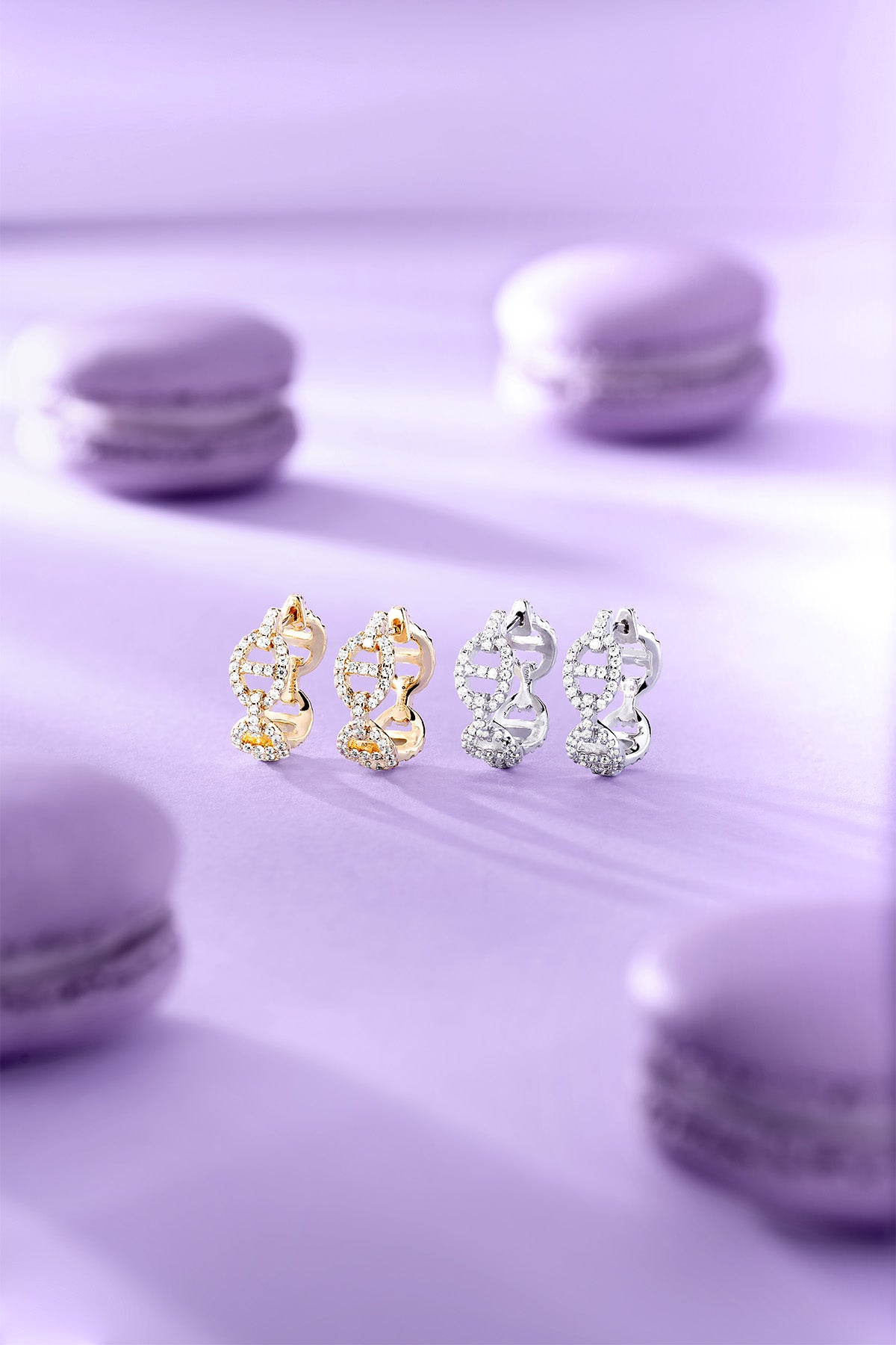 Maille Marine earrings in silver and yellow gold tones