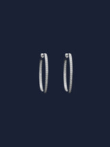 Long Pavé Oval Earrings