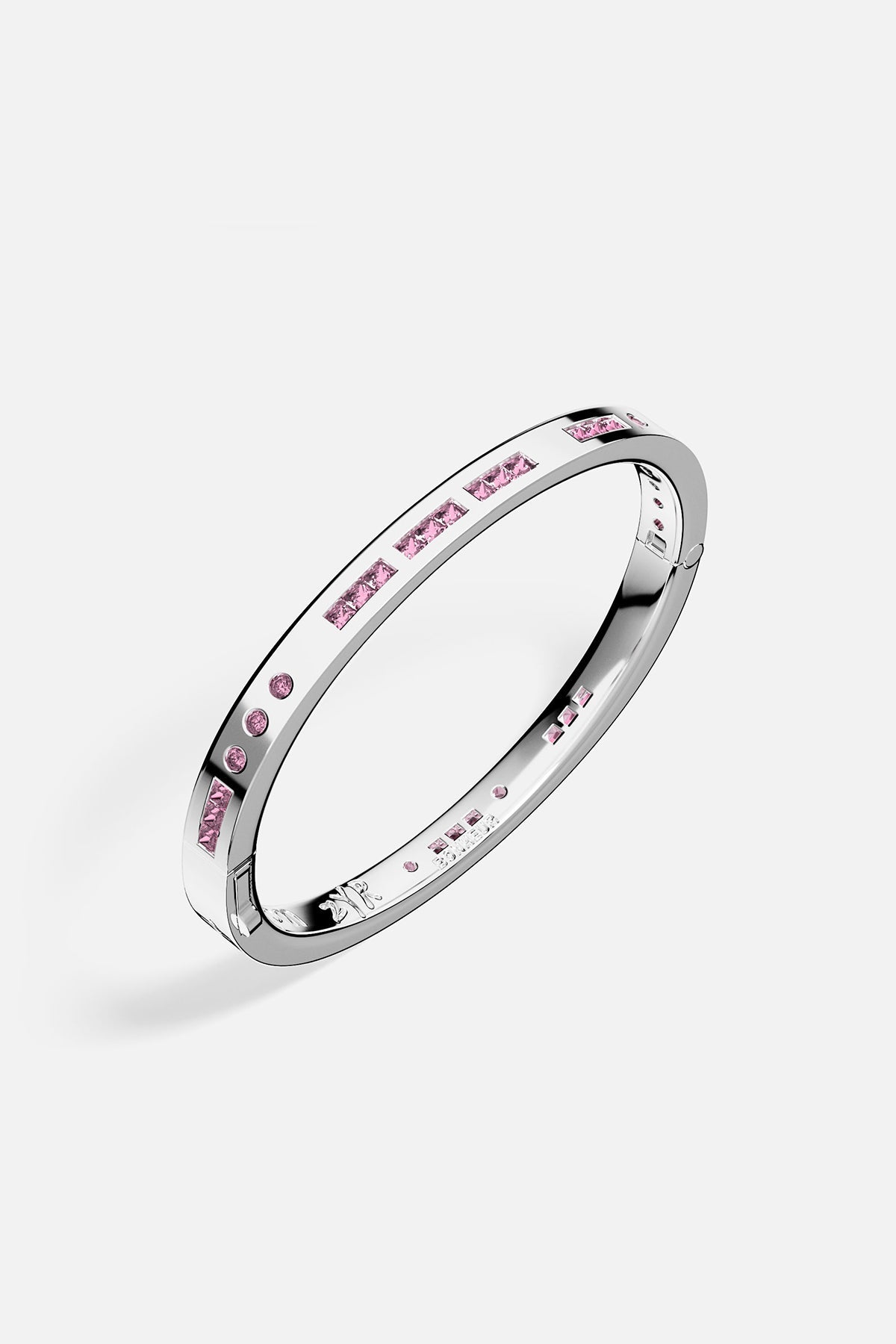 APM Monaco Pink BONHEUR Morse Rose Bangle on a white background