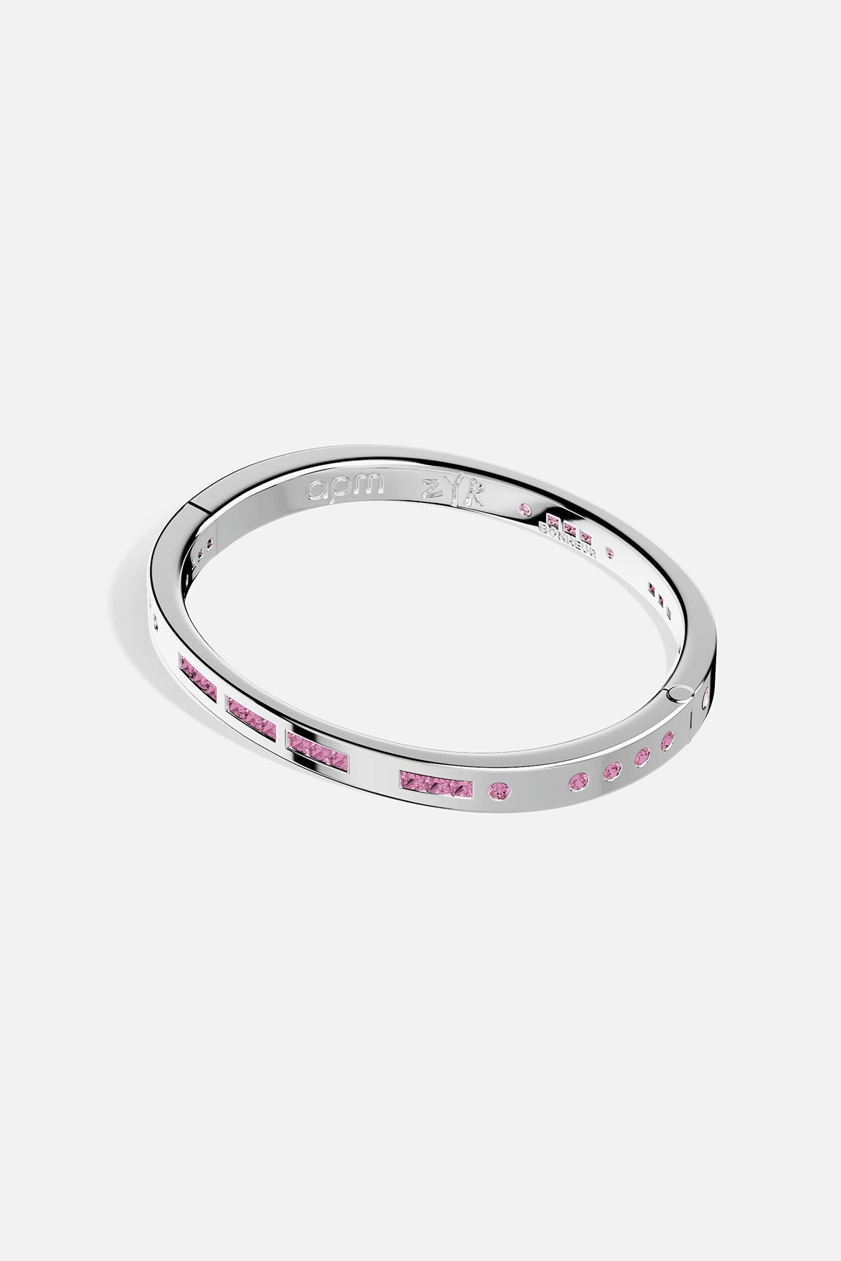 APM Monaco Pink BONHEUR Morse Rose Bangle on a white background