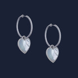 Hoop Earrings with White Nacre Heart
