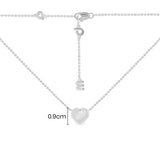 Mini White Nacre Heart Adjustable Necklace
