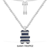 Saint-Tropez Yummy Bear (Clippable) Adjustable Necklace with Beads