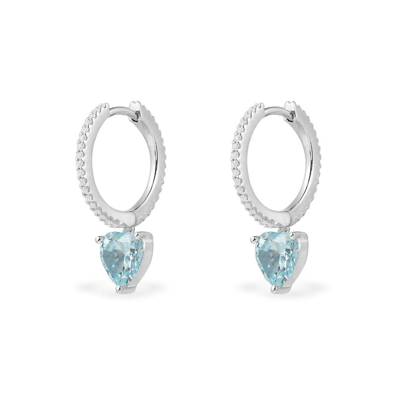Huggie Earrings with Blue heart