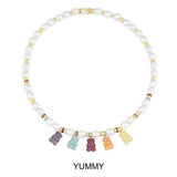 Statement Multicolor Yummy Bear Necklace with Pearls