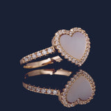 Pink Nacre Heart Ring