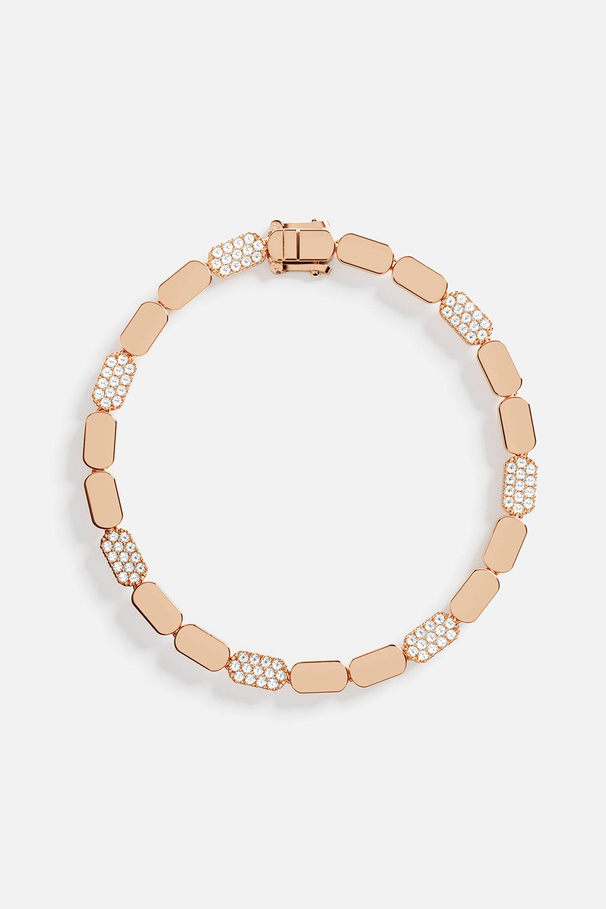 APM Bracelet in rose color, sleek links glowing with quiet modern elegance.
