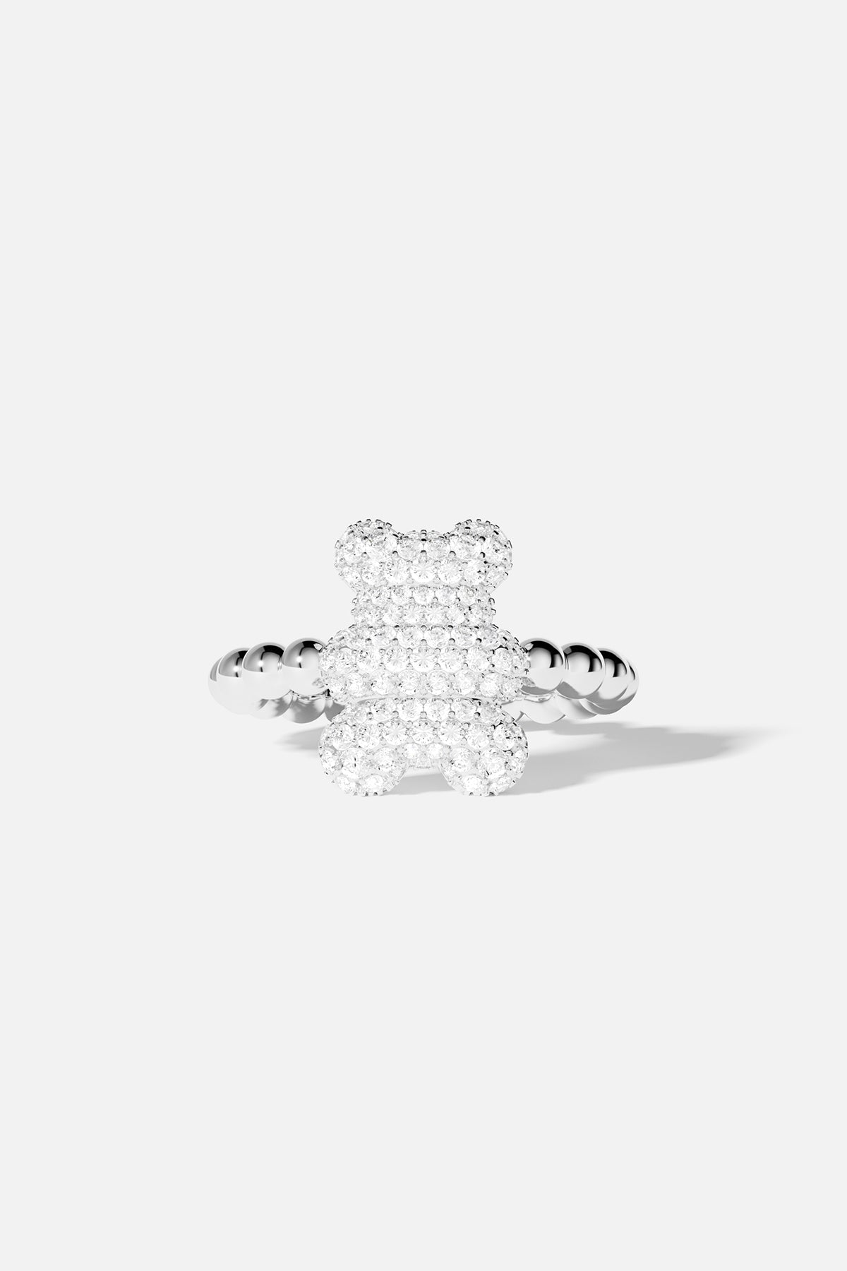 APM Bear Ring, a playful sparkle with rhodium finish charm.