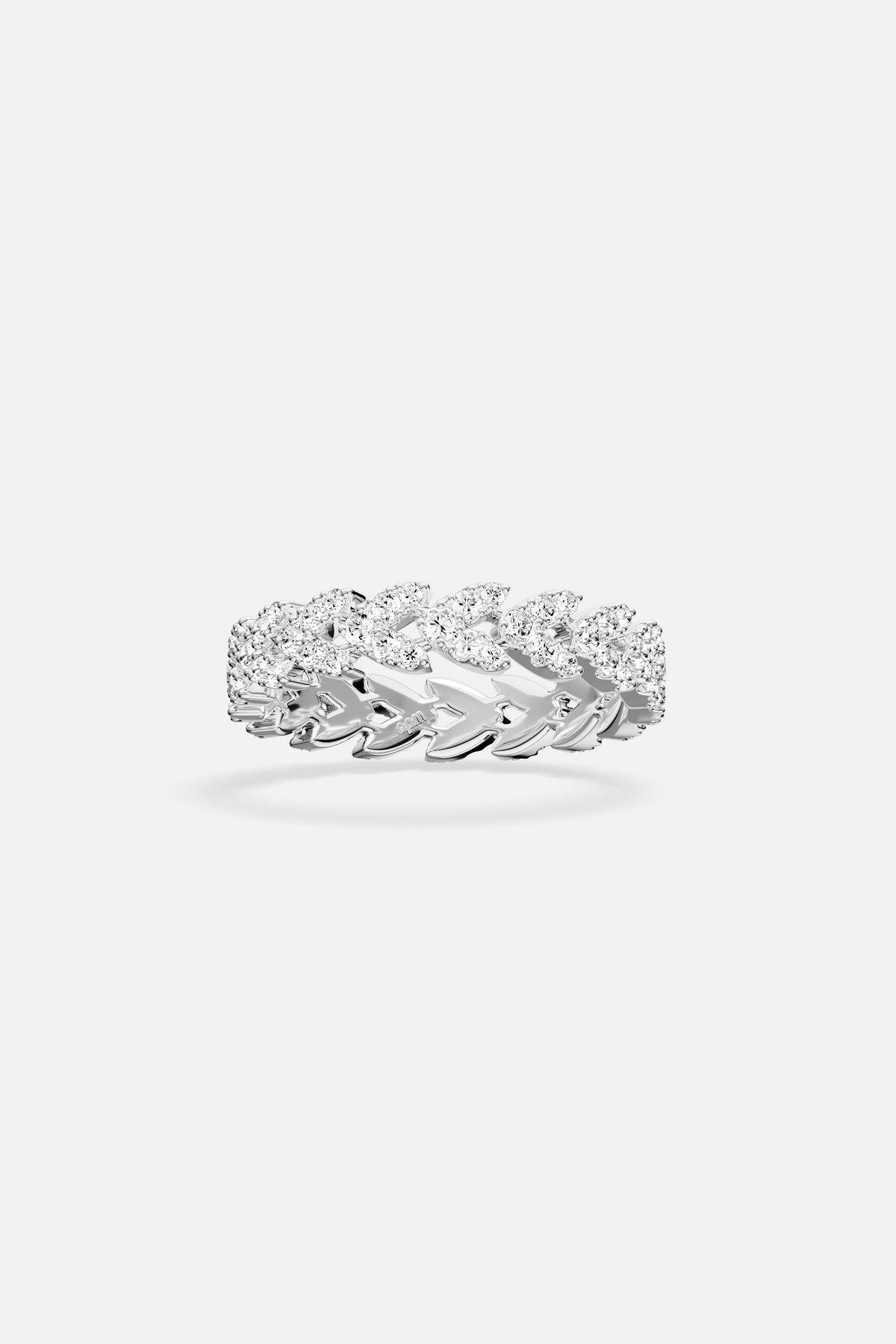 APM Monaco ring, a shimmering rhodium finish band with delicate radiance.