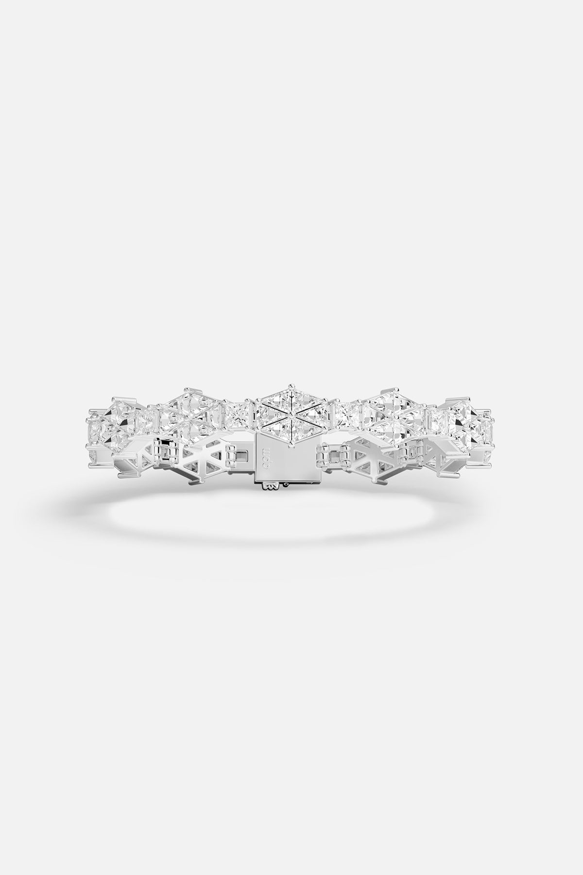 APM Bracelet in rhodium finish, geometric brilliance for a modern, luminous statement.