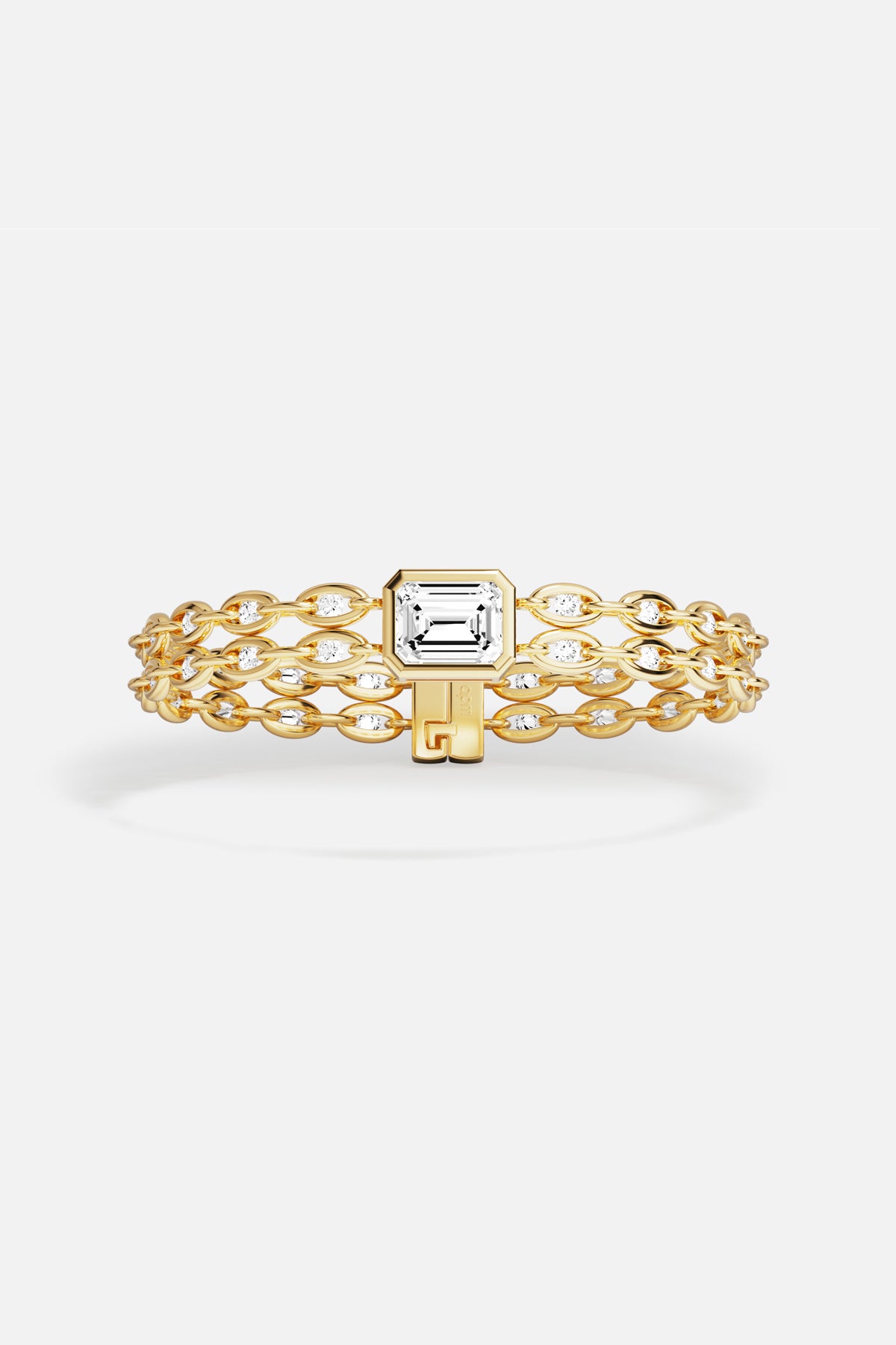 APM Monaco bracelet in golden rhodium finish, a radiant statement of modern elegance.
