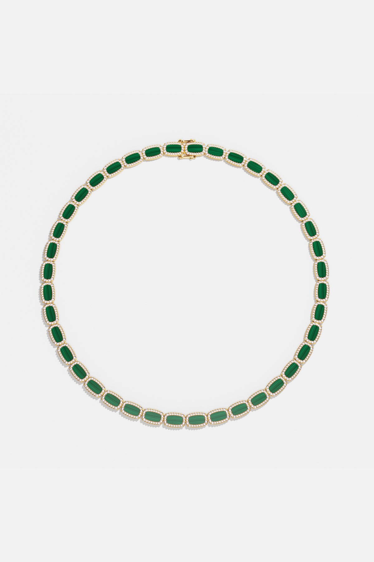 APM Necklace in vivid green, a bold rhythm of contemporary elegance.