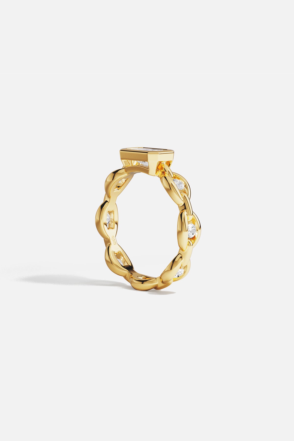 APM Chain Ring in golden color, effortlessly bold and quietly radiant.