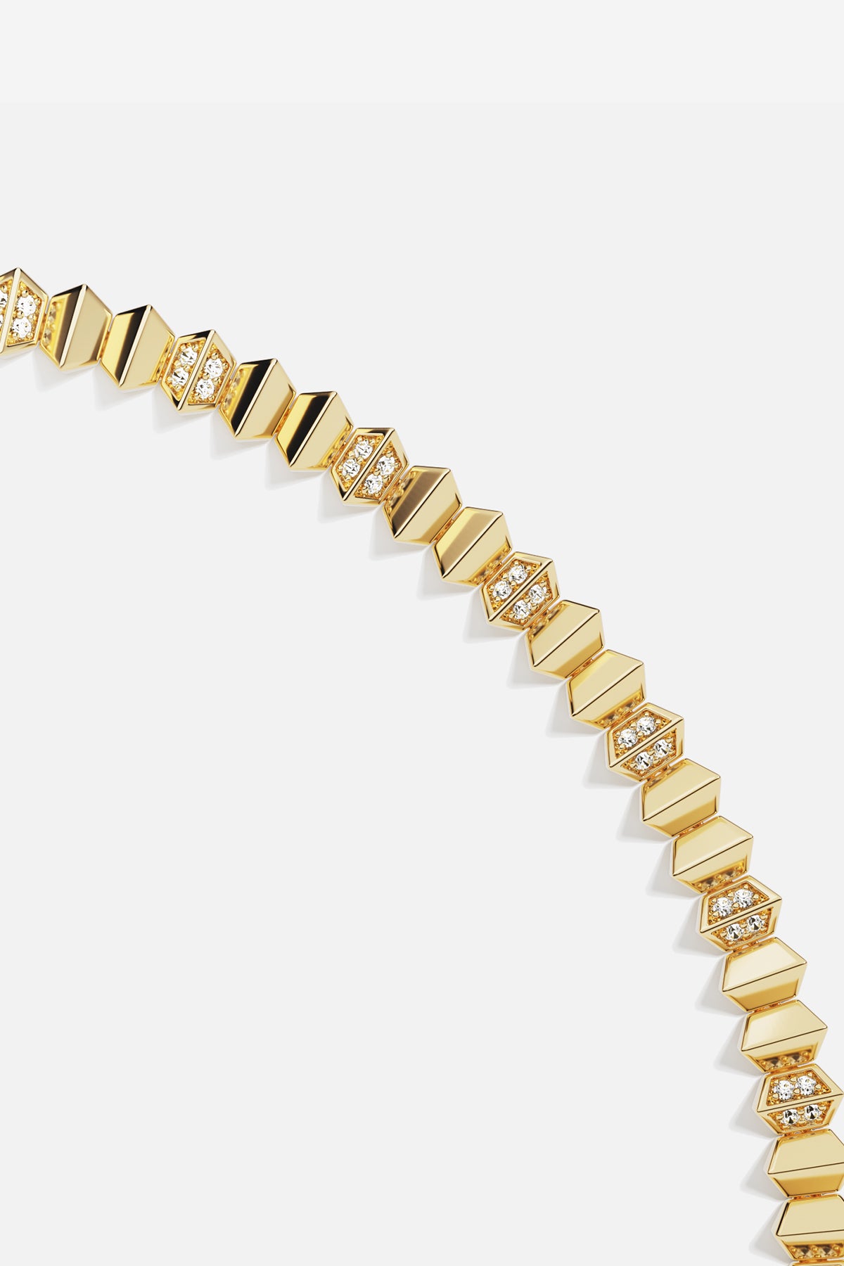 APM Bracelet in golden hues, faceted links catching light with quiet confidence.