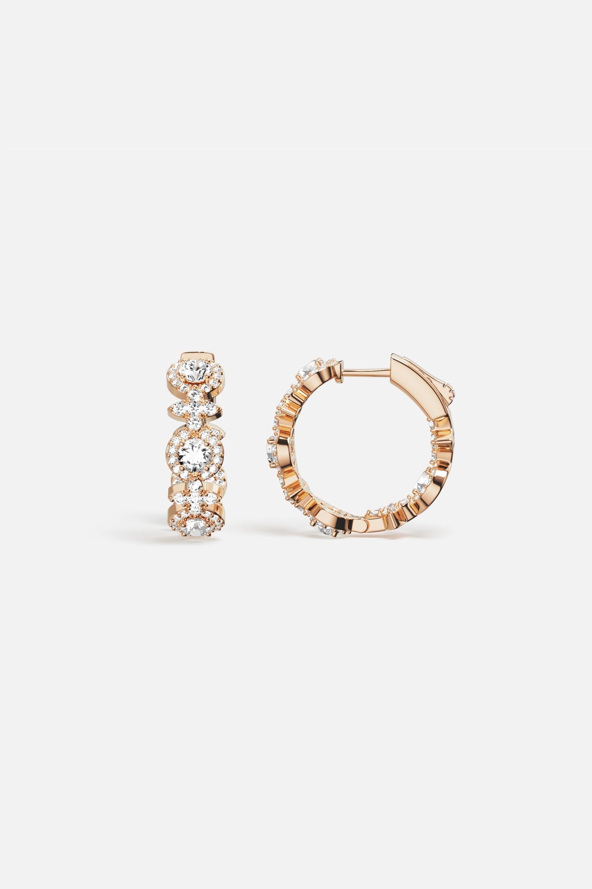 APM Hoop Earrings in rhodium finish, a radiant whisper of everyday elegance.