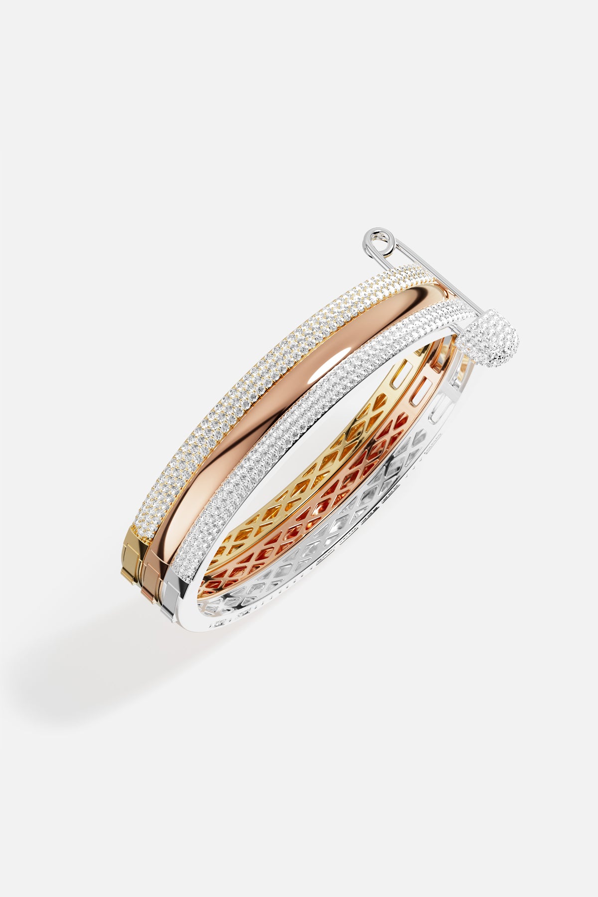 APM Bangle Bracelet, a tri-color embrace of shimmer and quiet confidence.
