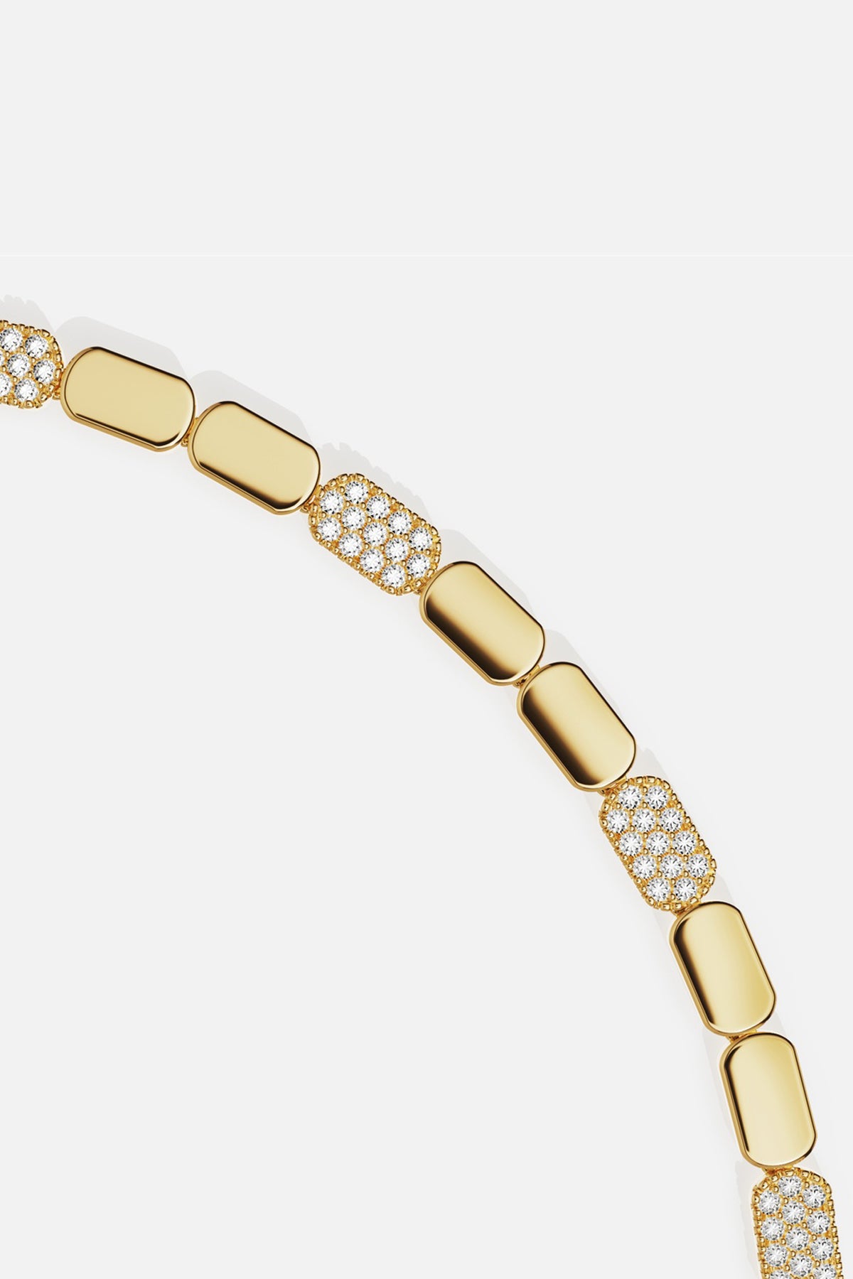 APM Bracelet in golden color, sleek links meeting shimmering pavé for effortless allure.