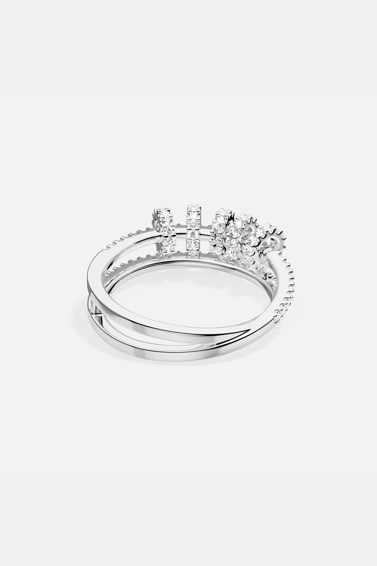 ダブルリング スライディング フープ付き - シルバー | APM Monaco