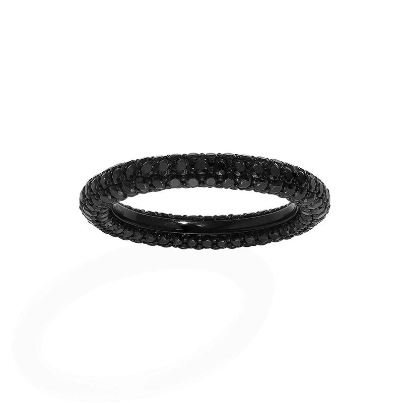 Schwarzer Pavé-Ring
