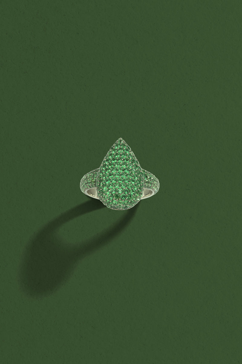 绿色水滴形戒指
