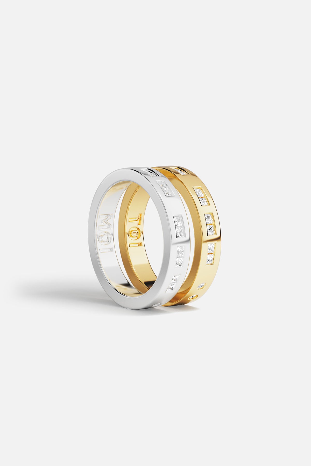 APM Monaco の真珠とダイヤモンドを嵌めたクラウンリング、サイズ52 TOI ET MOI モールスコード リング | APM Monaco